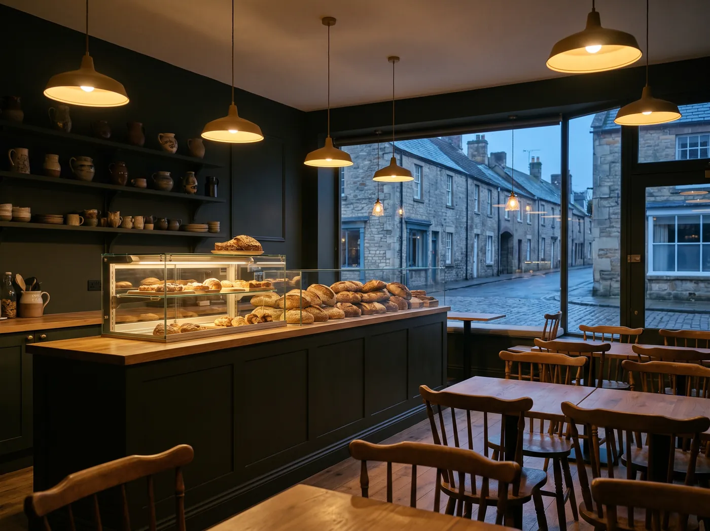 The Rowan & Rye room, warm light on the tables